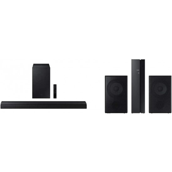 Samsung HW-A450/ZA 2.1ch Soundbar with Dolby Audio (2021), Black with Samsung | SWA-9100S | Wireless Rear Speaker Kit | 2021