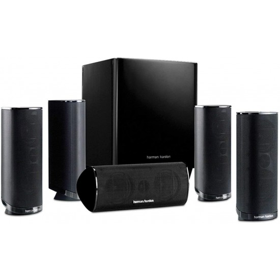 Premium High Performance Harman Kardon Newest 5.1 Channel Home Theater Speaker Package, Satellite Speaker, Subwoofer, Bass-Boost Control, Upgradable to 7.1 Channel