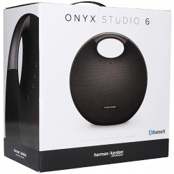 Harman Kardon Onyx Studio 6 Wireless Bluetooth Speaker - IPX7 Waterproof Extra Bass Sound System with Rechargeable Battery and Built-in Microphone - Black