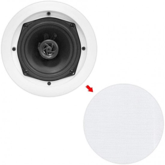 8) New PYLE PRO PDIC61RD 6.5'' 200W 2-Way In-Ceiling/Wall Speaker System White