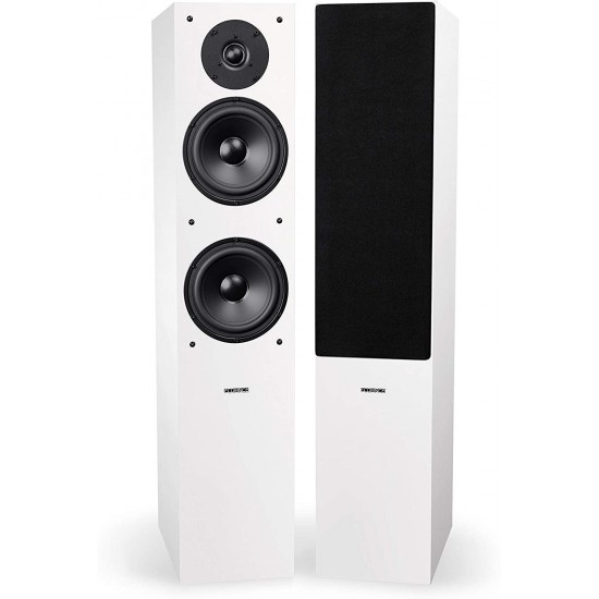 Fluance Elite High Definition Surround Sound Home Theater 5.0 Channel Speaker System Including Floorstanding Towers, Center and Rear Surround Speakers - White (SXHTBWH)