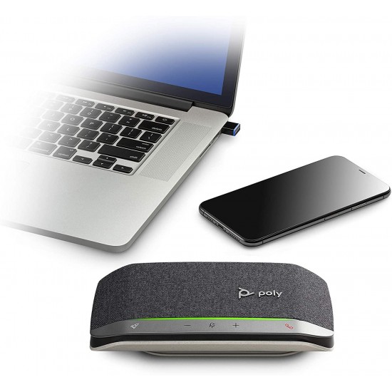 GTW Bundle with Poly SYNC 20+ USB-C Bluetooth Speakerphone w/dongle and Bonus Charger - for Streaming Voice/Video, Distance Learning, Remote Work, School,Conferencing Apps - Zoom, Webex, Meet, Teams