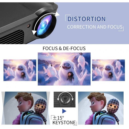 Wireless Projector WiFi Bluetooth 4600 Lumens (2021 Updated), Portable HD LED Projector 1080p Support, Digital Home Theater Cinema Projector Indoor Outdoor Movie Game with HDMI USB TV Audio AV Ports