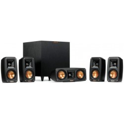 Klipsch Reference Theater Pack 5.1 Channel Surround Sound System, Wireless High Fidelity Subwoofer, Wall Mountable Design, Spmor Mouse Pad