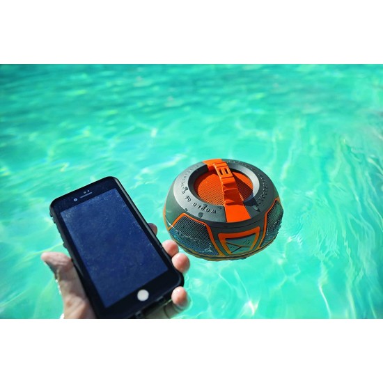 Wow World of Watersports Wow-Sound Speaker, Bluetooth, Waterproof, Shockproof, Floating Speaker, with Long Battery Life, LED Lights, and Cup Holder