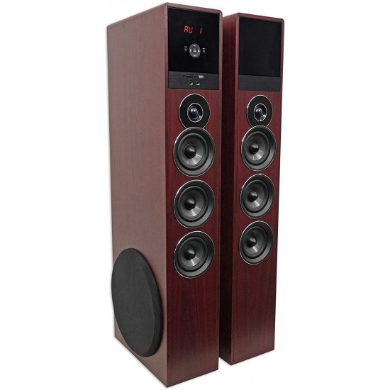 Rockville TM150C Cherry Powered Home Theater Tower Speakers 10