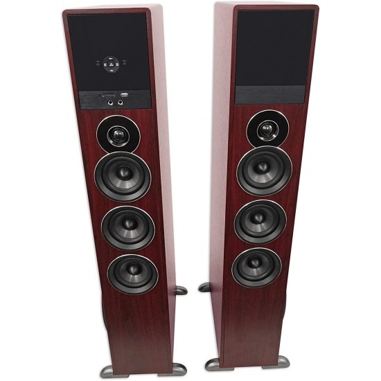 Rockville TM150C Cherry Powered Home Theater Tower Speakers 10