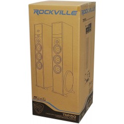 Rockville TM150C Cherry Powered Home Theater Tower Speakers 10