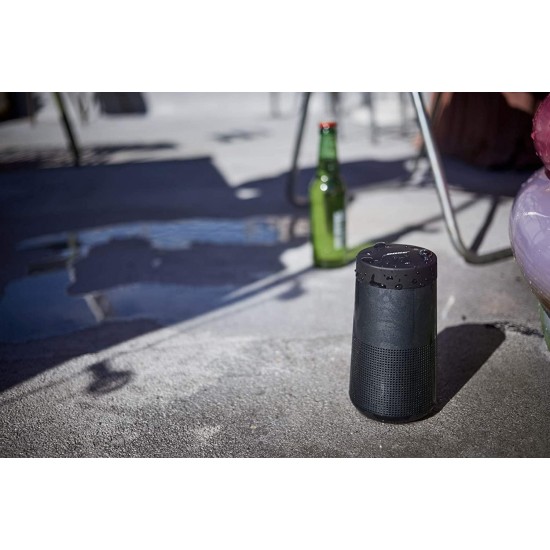 The Bose SoundLink Revolve, the Portable Bluetooth Speaker with 360 Wireless Surround Sound, Triple Black & Bose SoundLink Revolve Charging Cradle Black