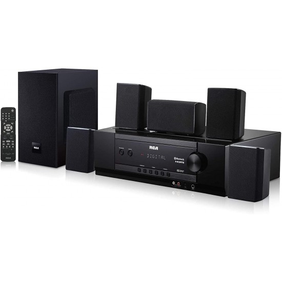 RCA (RT2781HB U) 1000-Watt Audio Receiver Home Theater System - Digital 5.1 Surround Sound & AM/FM Tuner, (Bluetooth and USB Playback)