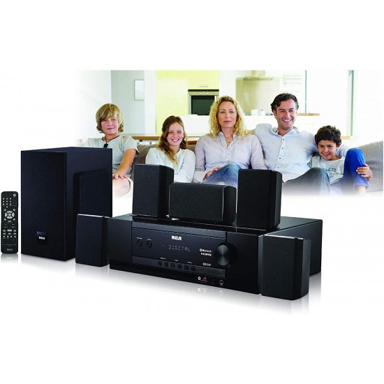 RCA (RT2781HB U) 1000-Watt Audio Receiver Home Theater System - Digital 5.1 Surround Sound & AM/FM Tuner, (Bluetooth and USB Playback)