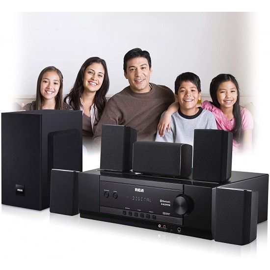 RCA (RT2781HB U) 1000-Watt Audio Receiver Home Theater System - Digital 5.1 Surround Sound & AM/FM Tuner, (Bluetooth and USB Playback)