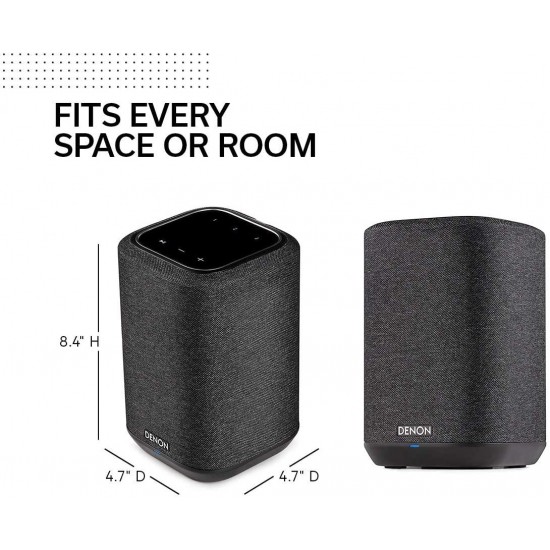 Denon Home 150 Wireless Speaker (2020 Model) | HEOS Built-in, AirPlay 2, and Bluetooth | Alexa Compatible | Compact Design | Black