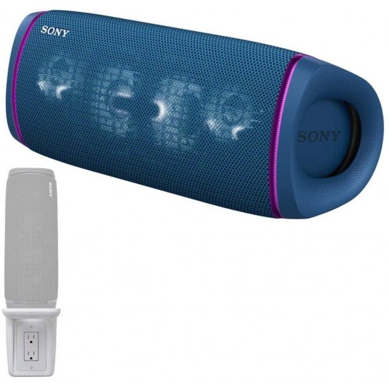 Sony SRSXB43 Extra BASS Bluetooth Wireless Portable Speaker (Blue) with Knox Gear Multipurpose Outlet Wall Shelf Bundle (2 Items)