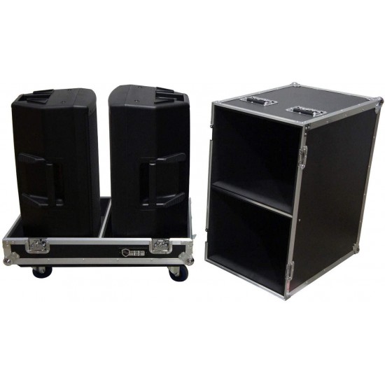 Harmony Cases HC2EON15C Pro DJ Rolling Road Case Compatible with (2) JBL EON615 Speakers