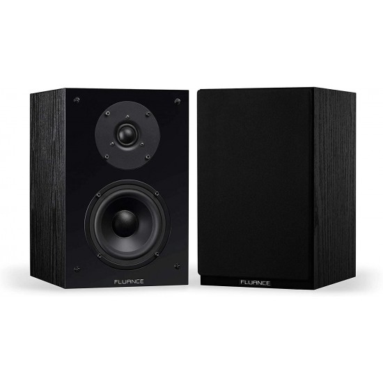 Fluance Elite High Definition Compact Surround Sound Home Theater 5.1 Channel Speaker System Including 2-Way Bookshelf, Center Channel, Rear Surrounds and DB10 Subwoofer - Black Ash (SX51BC)