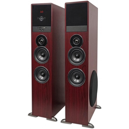 Rockville TM80C Cherry Powered Home Theater Tower Speakers 8