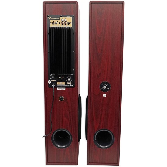 Rockville TM80C Cherry Powered Home Theater Tower Speakers 8