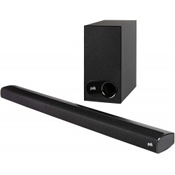 Polk Audio Signa S2 Ultra-Slim TV Sound Bar Works with 4K and HD TVs Wireless Subwoofer Includes HDMI and Optical Cables Bluetooth Enabled, Black