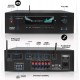 1000W Bluetooth Home Theater Karaoke Receiver - 5.2-Ch Stereo Amplifier 2 UHF Wireless Microphone Video Pass-Through Supports, MP3/USB/HDMI/AM/FM Radio - Pyle PT888BTWM.5