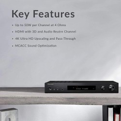 Pioneer VSX-534 Home Audio Smart AV Receiver 5.2-Ch HDR10, Dolby Vision, Atmos and Virtual Enabled with 4K and Bluetooth