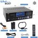 4-Channel Wireless Bluetooth Power Amplifier - 1000W Stereo Speaker Home Audio Receiver w/FM Radio, USB, Headphone, 2 Mic w/Echo, Front Loading CD DVD Player, LED, Rack Mount - Pyle PD1000BA.5