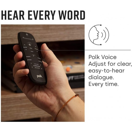 Polk Audio React Sound Bar, Dolby & DTS Virtual Surround Sound, Next Gen Alexa Voice Engine with Calling and Messaging Built-in — A Certified for Humans Device