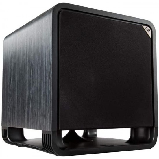 Polk Audio HTS 12 Powered Subwoofer with Power Port Technology | 12” Woofer, up to 400W Amp | For the Ultimate Home Theater Experience | Modern Sub that Fits in any Setting | Washed Black Walnut