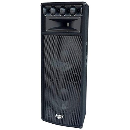 Portable Cabinet PA Speaker System - 1600 Watt Outdoor Sound System Vehicle Stereo Speakers w/ Dual 12