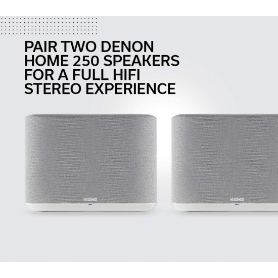 Denon Home 250 Wireless Speaker (2020 Model) | HEOS Built-in, AirPlay 2, and Bluetooth | Alexa Compatible | Stunning Design | White