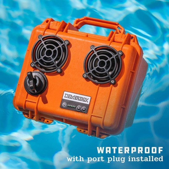 DemerBox: Waterproof, Portable, and Rugged Outdoor Bluetooth Speakers. Loud Sound, Deep Bass, 40+ hr Battery Life, Dry Box + USB Charging, Multi-Pairing Party Mode. Built to Last (Fraser Tan, DB2)