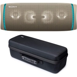 Sony SRSXB43 Extra BASS Bluetooth Wireless Portable Speaker (Taupe) with Knox Gear Storage and Travel Case Bundle (2 Items)