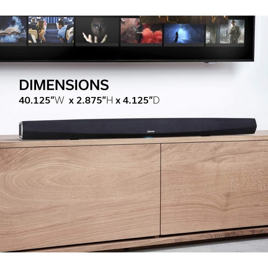 Denon DHT-S516H Home Theater Slim Soundbar System with Wireless Subwoofer | Bluetooth & HEOS |  Alexa Compatibility | Quick Setup - All Cables Included | Wall-Mountable | Black