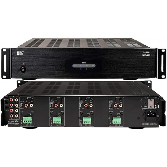 OSD Audio 4 Zone 8-Channel Digital Amplifier, 80W/Channel, Distributed Audio & Home Theater - MX880