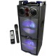 beFree Sound BFS-5501 Double Subwoofer Bluetooth Portable Party Speaker with Reactive Lights, USB/SD Input, FM Radio, Remote Control and Microphone, Blue