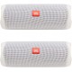 JBL Flip 5 Portable Waterproof Bluetooth Speaker Pair Bundle (White) (2 Items)