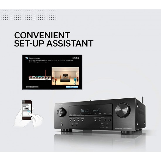 Denon AVR-S750H Receiver, 7.2 Channel (165W x 7) - 4K Ultra HD Home Theater (2019) | Music Streaming | New - eARC, 3D Dolby Surround Sound (Atmos, DTS/Virtual Height Elevation) | Alexa + HEOS