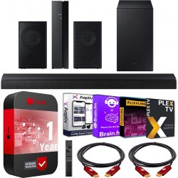 Samsung HW-A550 4.1ch Surround Sound Wireless Home Theater Bundle 2.1ch Dolby Digital 5.1 Soundbar 2021 + SWA-9100S 2ch Rear Speaker Kit + Subwoofer + Extended Coverage + 2 Deco Gear HDMI Cables