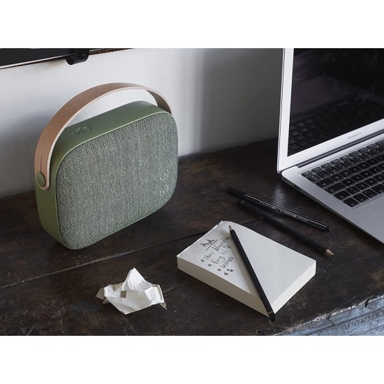 Vifa Helsinki Bluetooth Speaker, Hi-Resolution Bluetooth 4.0 Wireless Speakers, Portable Mini Speaker in Handle Bag Look, Stylish High-Performance Private Speaker with Smart APP (Willow Green)