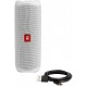 JBL Flip 5 Waterproof Portable Wireless Bluetooth Speaker Bundle with 2-Port USB Wall Charger - White