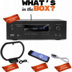 1000W Bluetooth Home Theater Receiver - 5.2 Channel Surround Sound Stereo Amplifier System with 4K Ultra HD, 3D Video & Blu-Ray Video Pass-Through Supports, HDMI/MP3/USB/AM/FM Radio - Pyle