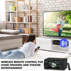 Technical Pro 4000 Watts Professional Bluetooth Home Audio Receiver w/ Built-in DVD Player, Dual 1/4'' Mic and USB SD Inputs, Volume and Echo Controls, Remote Included, for Karaoke, Parties and More