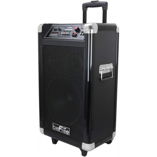 beFree Sound BFS-60L Sleek Professional Portable Bluetooth PA Speaker with Remote Control, Microphone, FM Radio, SD and USB Inputs