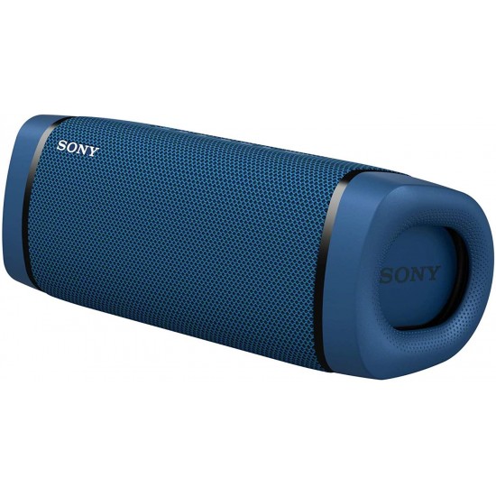 Sony SRSXB33 Extra BASS Bluetooth Wireless Speaker (Blue) Stereo Pair (2 Speakers, Left/Right Channel) with Kratos 18W PD Two-Port Power Adapter and Kratos Nylon Braided Cable Bundle (4 Items)