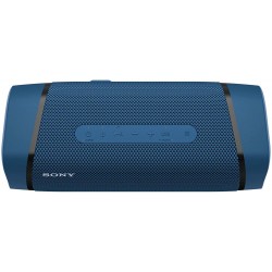 Sony SRSXB33 Extra BASS Bluetooth Wireless Speaker (Blue) Stereo Pair (2 Speakers, Left/Right Channel) with Kratos 18W PD Two-Port Power Adapter and Kratos Nylon Braided Cable Bundle (4 Items)