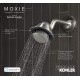 KOHLER Moxie Alexa Enabled Showerhead, Bluetooth Shower Speaker, Shower Radio, Rechargeable Speaker, Portable Speaker, 2.5 GPM, K-28238-NKA-BN, Vibrant Brushed Nickel