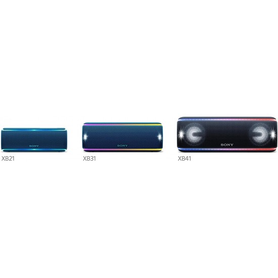 Sony SRS-XB41 Portable Bluetooth Speaker: Wireless Party Speaker with Flashing Line Light - Loud Audio for Phone Calls Bluetooth Speakers - Black - SRS-XB41