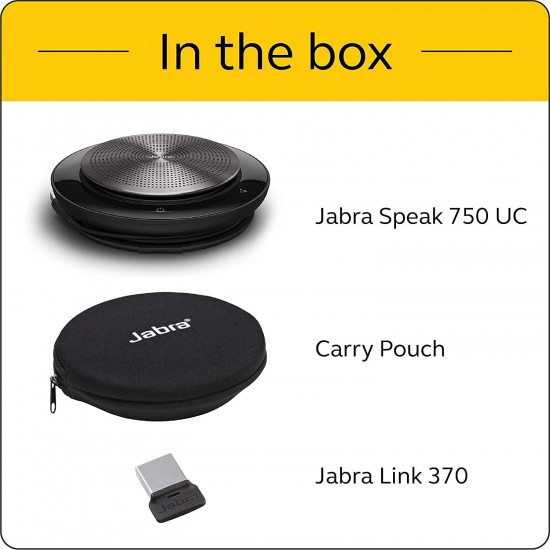 Jabra Speak 750 Wireless Portable Bluetooth Speaker - Conference Call Speaker with Premium Audio - UC Optimized (Renewed)