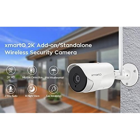 XMARTO 8CH 2K 1296p HD Wireless Home Security Camera System with 2-Way Audio and Human Detection WiFi IP Cameras, Dual WiFi and 1TB Hard Disk in NVR (Easy Remote View, Long Range WiFi, WGS3084-1TB)