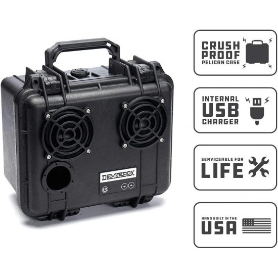 DemerBox: Waterproof, Portable, and Rugged Outdoor Bluetooth Speakers. Loud Sound, Deep Bass, 40+ hr Battery Life, Dry Box + USB Charging, Multi-Pairing Party Mode. Built to Last